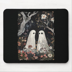 Ghost In The Flower Forest Halloween Spooky Season Mouse Pad
