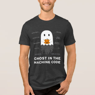 Ghost in the Machine Code, Funny Coder Halloween Tri-Blend Shirt