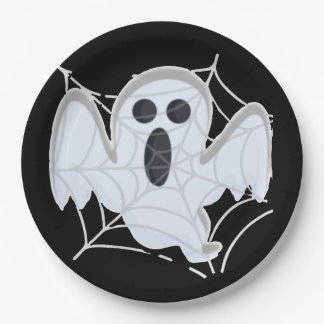 Ghost in the spiderweb paper plate