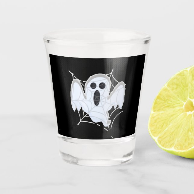 Ghost in the spiderweb shot glass (Front)