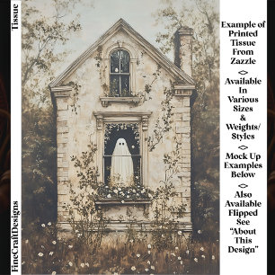 Ghost in the Window, Haunted House DZ7R Decoupage Tissue Paper