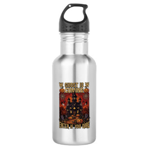 Ghost Is Coming Halloween Haunted House Pumpkins B 532 Ml Water Bottle