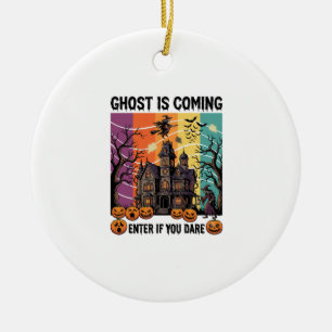 Ghost Is Coming Halloween Haunted House Witch Pump Ceramic Tree Decoration