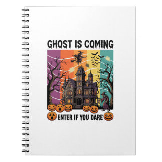 Ghost Is Coming Halloween Haunted House Witch Pump Notebook