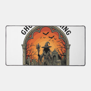 Ghost Is Coming Witch Graveyard Zombie Hands Hallo Desk Mat