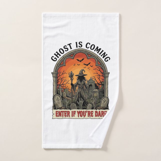 Ghost Is Coming Witch Graveyard Zombie Hands Hallo Hand Towel (Hand Towel)
