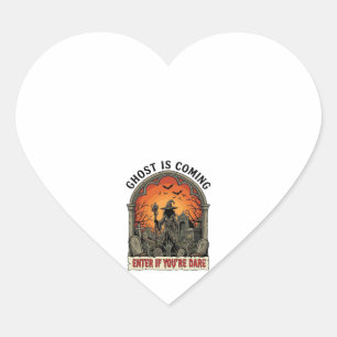 Ghost Is Coming Witch Graveyard Zombie Hands Hallo Heart Sticker