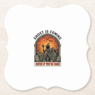 Ghost Is Coming Witch Graveyard Zombie Hands Hallo Paper Coaster