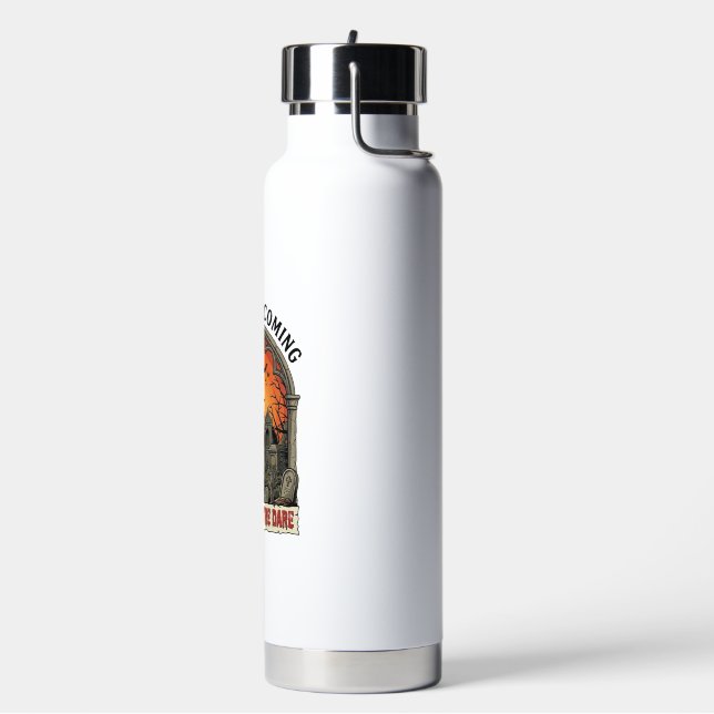 Ghost Is Coming Witch Graveyard Zombie Hands Hallo Water Bottle (Left)