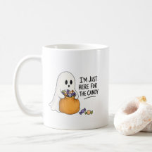 Ghost Just Here for the Candy Halloween Illustrati