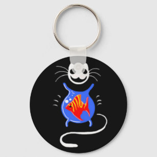 Ghost Kitty Cat Keychain