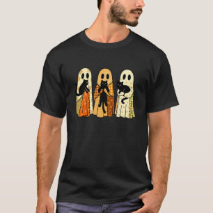 Ghost Kitty Cats Halloween - Cute Spooky Black Cat T-Shirt