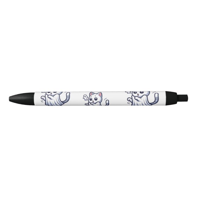Ghost Kitty Halloween Costume Black Ink Pen (Front)