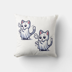 Ghost Kitty Halloween Costume Cushion