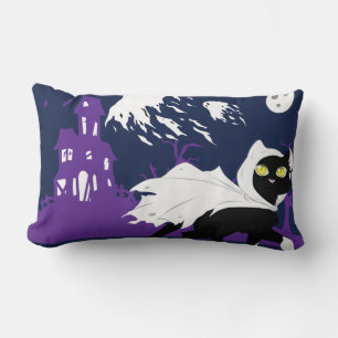 Ghost Kitty Lumbar Cushion
