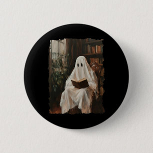 Ghost Library Halloween Book Reading Books Lover T 6 Cm Round Badge