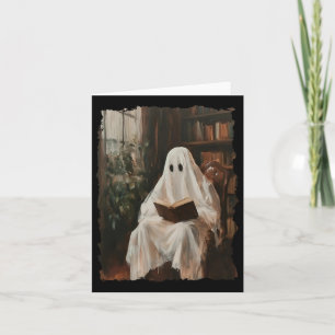 Ghost Library Halloween Book Reading Books Lover T Card