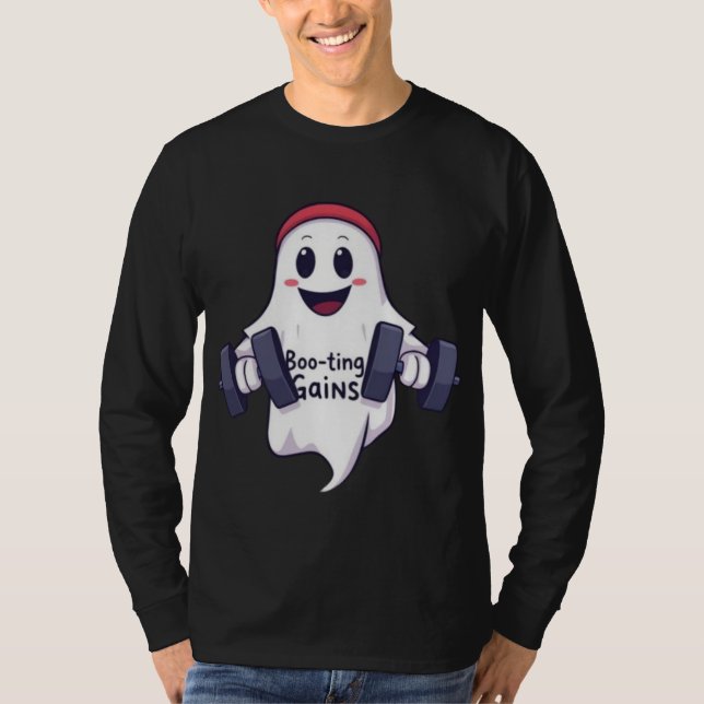 Ghost Lifting Weights T-Shirt (Front)