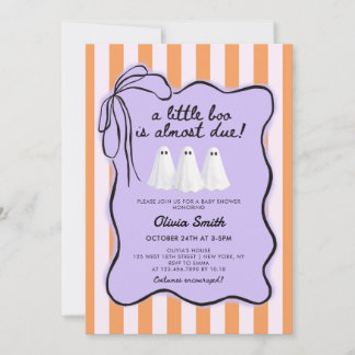 Ghost Little Boo Baby Shower Invitation