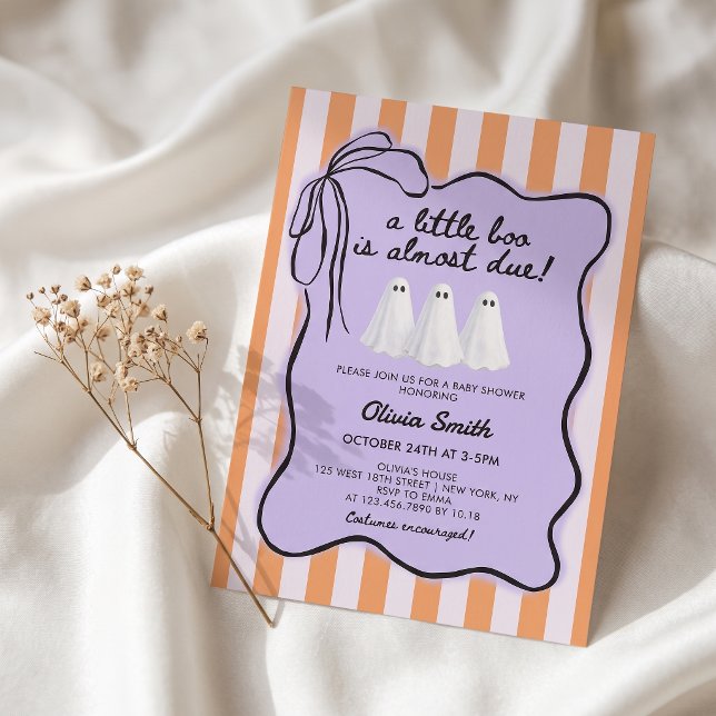 Ghost Little Boo Baby Shower Invitation (Creator Uploaded)