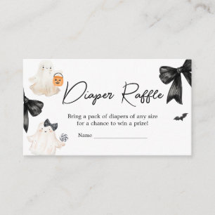 Ghost Little Boo Halloween Baby Diaper Raffle Enclosure Card