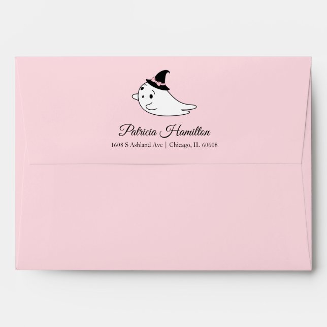 Ghost Little Boo Halloween Baby Shower Envelope (Back (Top Flap))