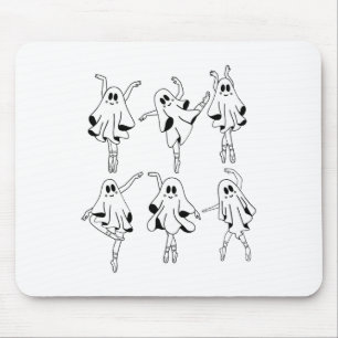 Ghost Llerinas Llet Dance Halloween Cute Ghost  Mouse Pad
