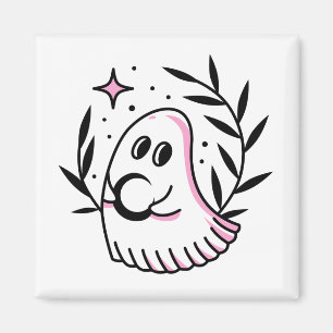 Ghost Logo Magnet Pink and Black