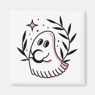 Ghost Logo Magnet Pink and Black