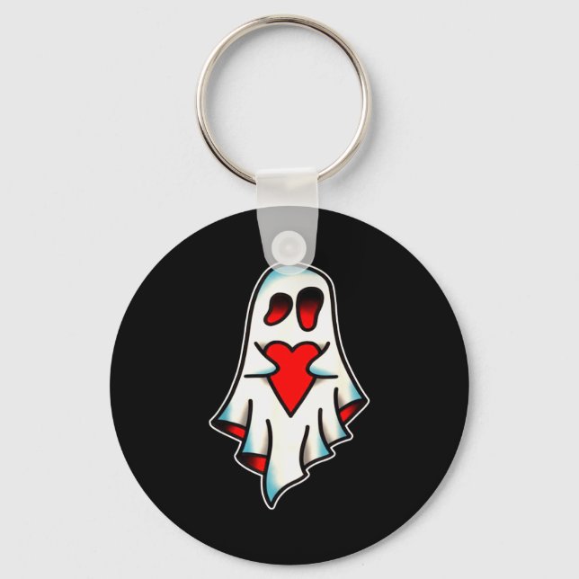Ghost Lover Heart  Key Ring (Front)