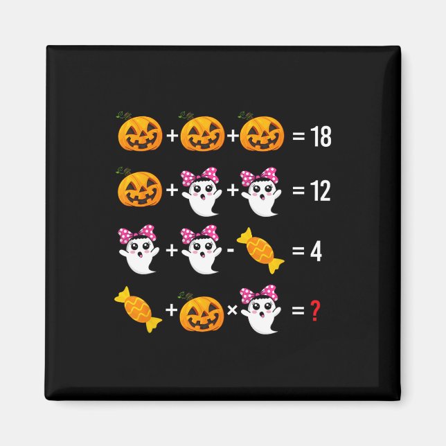 Ghost Mathematics Mathematics Halloween Cute Spook Magnet (Front)