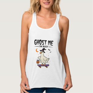 Ghost Me Im Busy Halloween Goose Skateboard Singlet