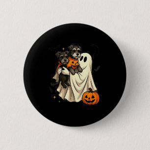 Ghost Miniature Schnauzer Dog Halloween  6 Cm Round Badge