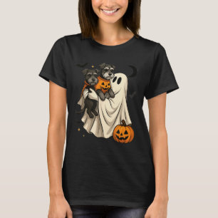 Ghost Miniature Schnauzer Dog Halloween T-Shirt