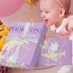 Ghost Moon Boo Spooky Scary One Halloween Birthday Wrapping Paper<br><div class="desc">Spooky melty yellow moon with purple background and a cute spooky ghost with an owl friend. Perfect for a spooky cuteness Boo! Personalise the name of your baby girl for a Spooktacular Halloween 1st birthday gift wrapping paper.</div>