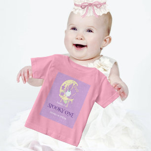 Ghost Moon Spooky One Halloween 1st Birthday Baby T-Shirt