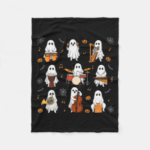 Ghost Music Teacher Funny Halloween Musician Costu Fleece Blanket