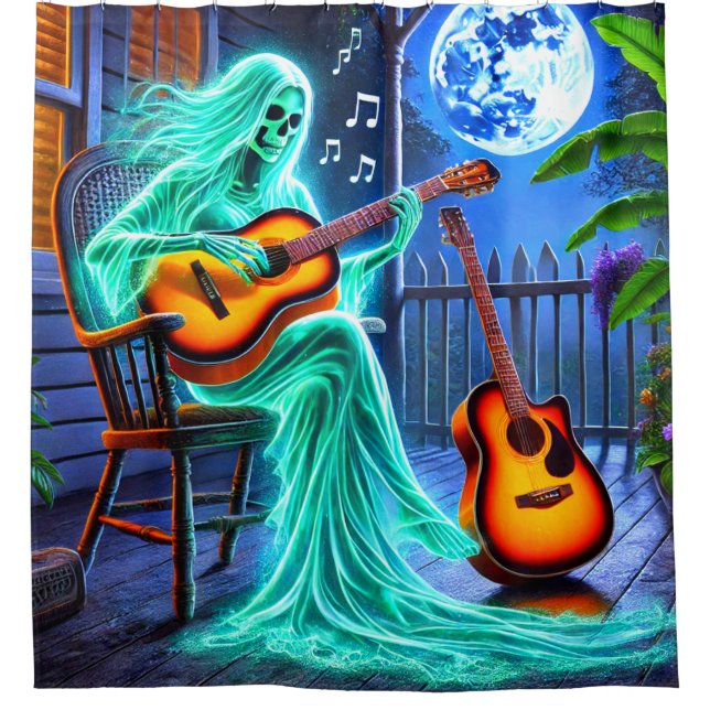 Ghost Musician Shower Curtain (Front)