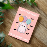 Ghost My Favourite Boo Halloween Birthday Card<br><div class="desc">This design may be personalised by choosing the Edit Design option. You may also transfer onto other items. Contact me at colorflowcreations@gmail.com or use the chat option at the top of the page if you wish to have this design on another product or need assistance. See more of my designs...</div>
