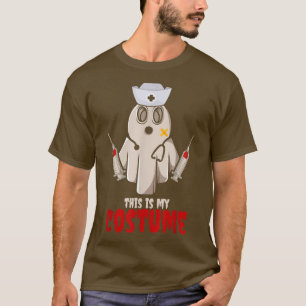 Ghost Nurse Bloody Syringe Costume Happy Halloween T-Shirt