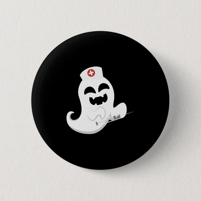 Ghost Nurse Halloween 6 Cm Round Badge (Front)