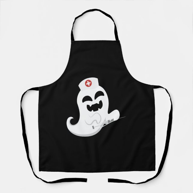 Ghost Nurse Halloween Apron (Front)