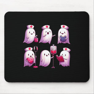 Ghost Nurse Halloween Crew Funny Scrub Er Rn Nursi Mouse Pad