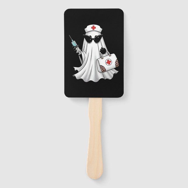 Ghost Nurse Halloween Hand Fan (Front)