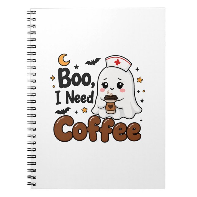 Ghost Nurse Halloween Notebook Funny Spooky Nurse (Front)