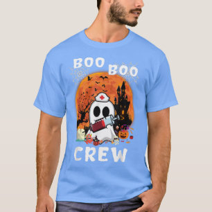 Ghost Nurse RN Boo Boo Crew Funny Nursing Hallowee T-Shirt