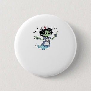 Ghost Nurse Spookily Caring and Whimsically Haunt 6 Cm Round Badge