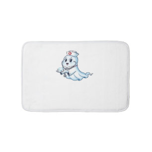 Ghost Nurse  Spookily Caring and Whimsically Haunt Bath Mat