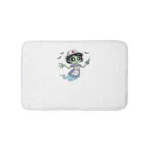 Ghost Nurse  Spookily Caring and Whimsically Haunt Bath Mat