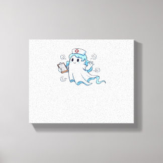 Ghost Nurse  Spookily Caring and Whimsically Haunt Canvas Print